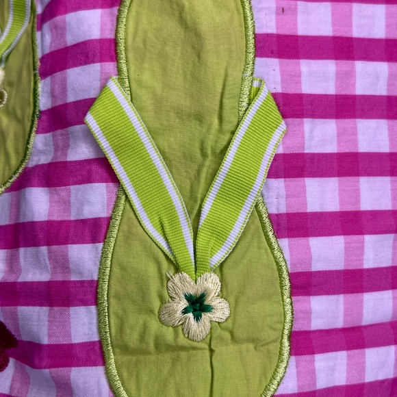 NEW Lilly Pulitzer Strapless Gingham Shift Dress with Flip-Flops Size 8 - Picture 3 of 5